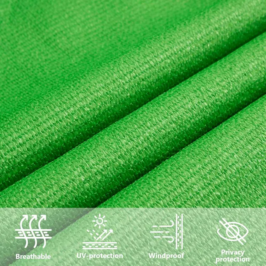 Voile d'ombrage 160 g/m² Vert clair 2,5x2,5x3,5 m PEHD - 11