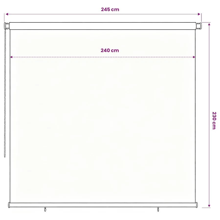 Store roulant d'extérieur 185 (l) x 230 (H) cm noir - 6