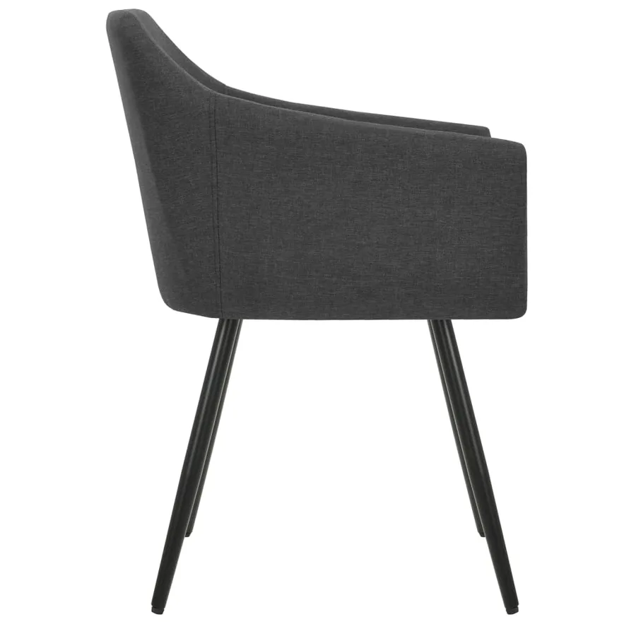 Chaises à manger lot de 4 gris foncé tissu - 4