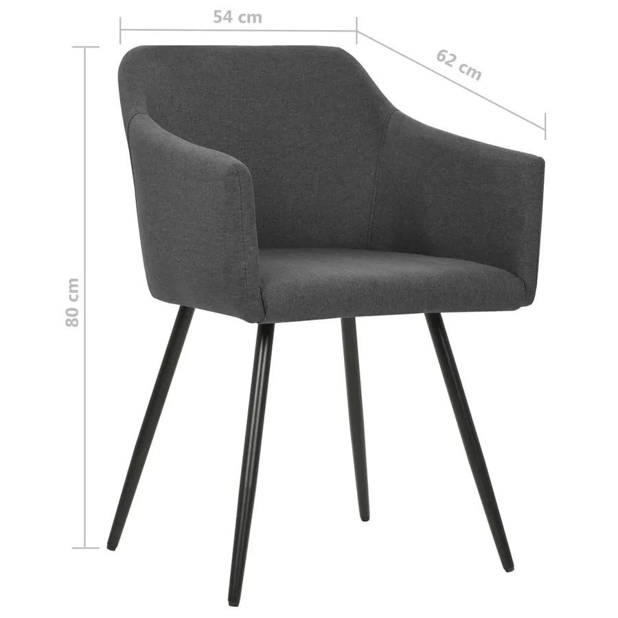 Chaises à manger lot de 4 gris foncé tissu - 7