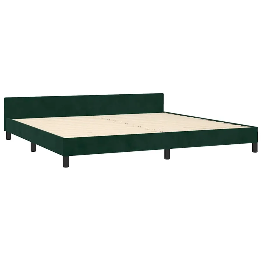 Cadre de lit sans matelas vert foncé 200x200 cm velours - 5