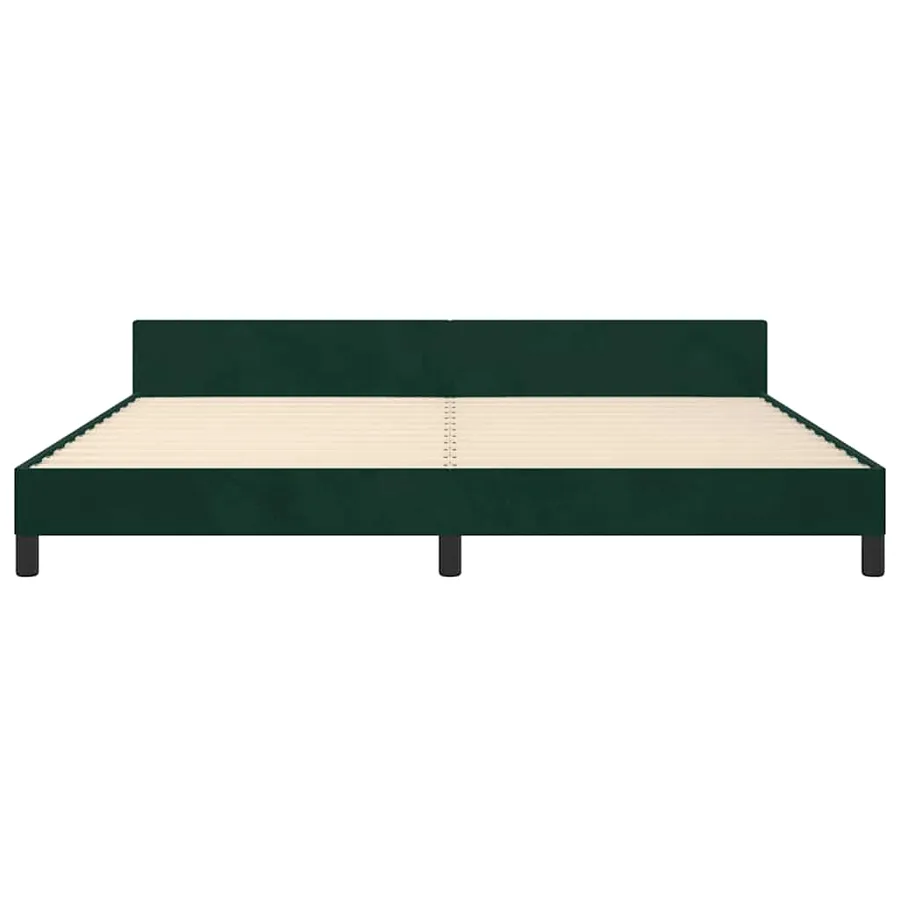 Cadre de lit sans matelas vert foncé 200x200 cm velours - 6