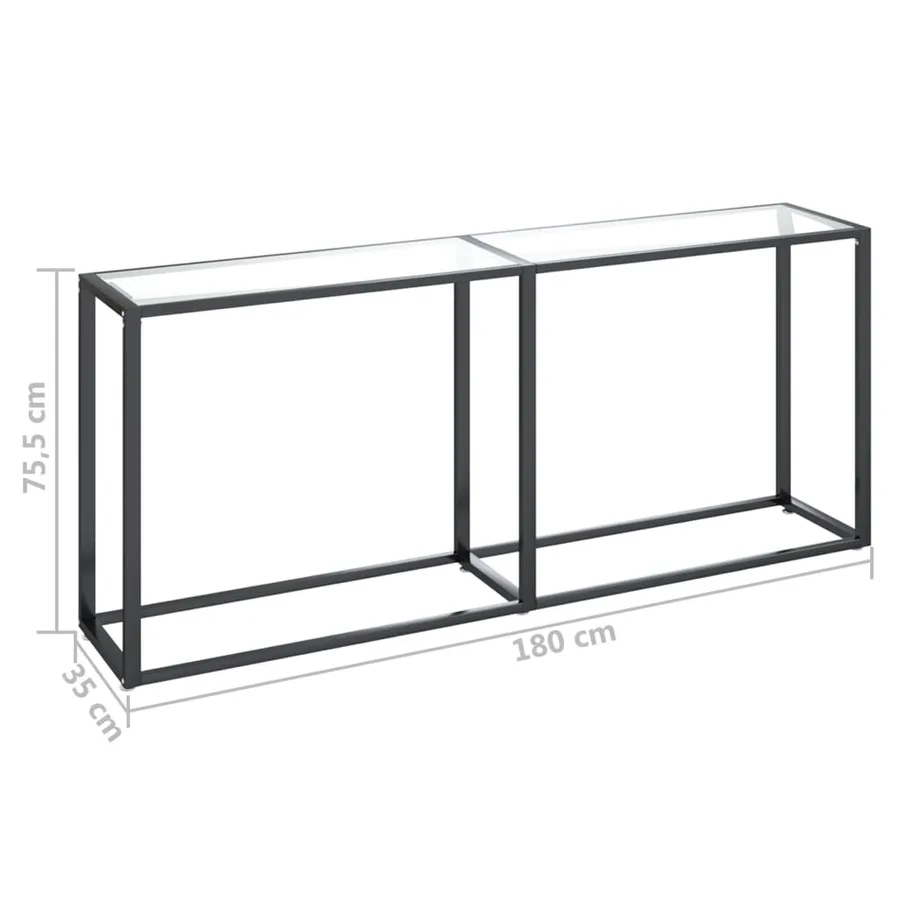 Table console Transparent 180x35x75,5 cm Verre trempé - 6