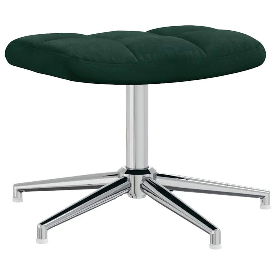 Chaise de relaxation avec tabouret Vert foncé Velours - 10