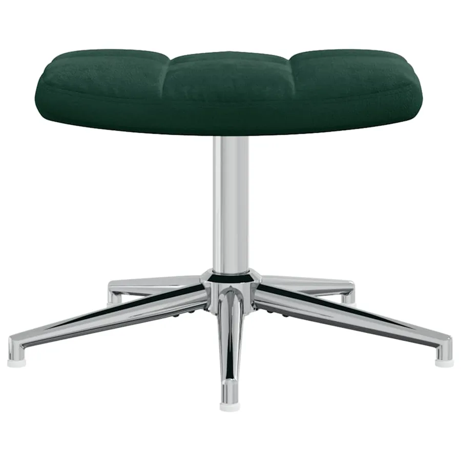 Chaise de relaxation avec tabouret Vert foncé Velours - 11