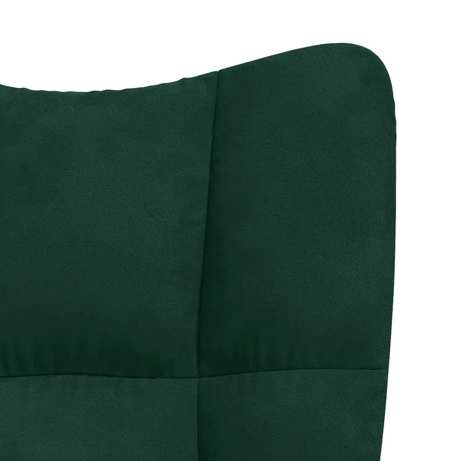 Chaise de relaxation avec tabouret Vert foncé Velours - 12