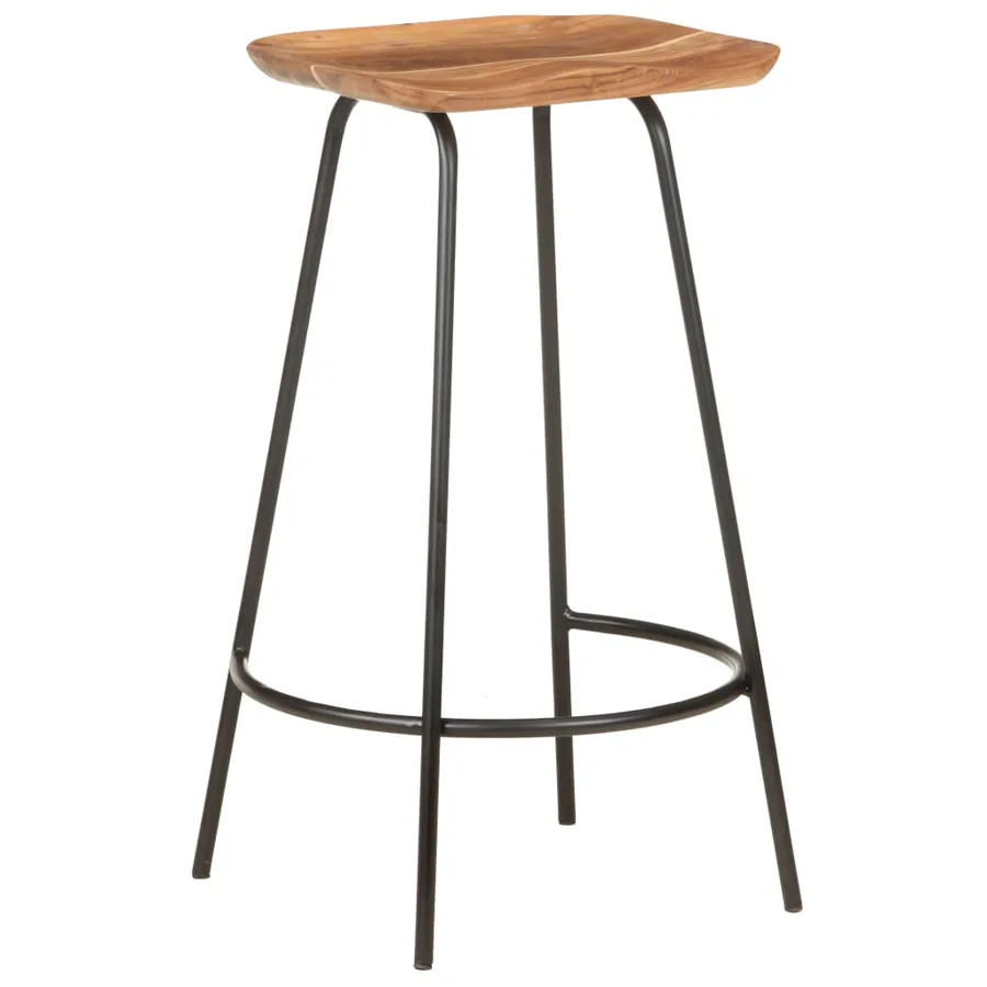 Tabourets de bar lot de 4 bois d'acacia solide - 11