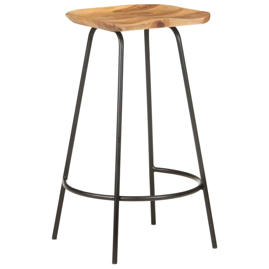Tabourets de bar lot de 4 bois d'acacia solide - 13