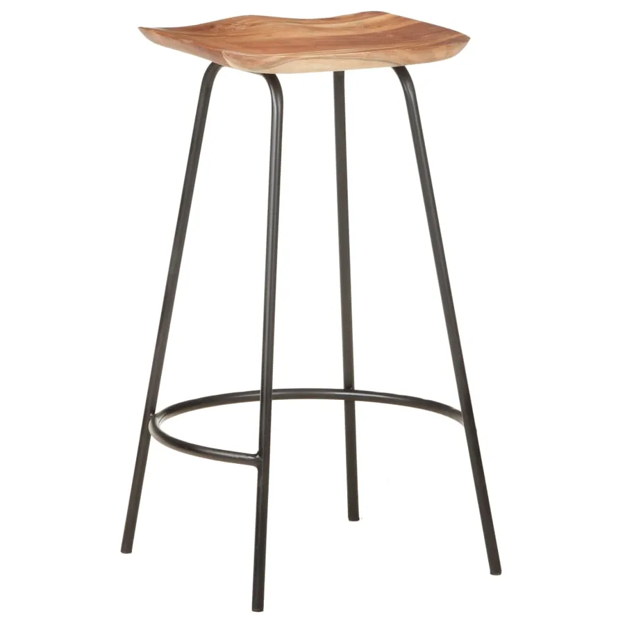 Tabourets de bar lot de 4 bois d'acacia solide - 3