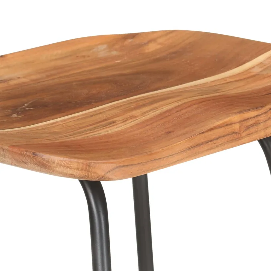 Tabourets de bar lot de 4 bois d'acacia solide - 7