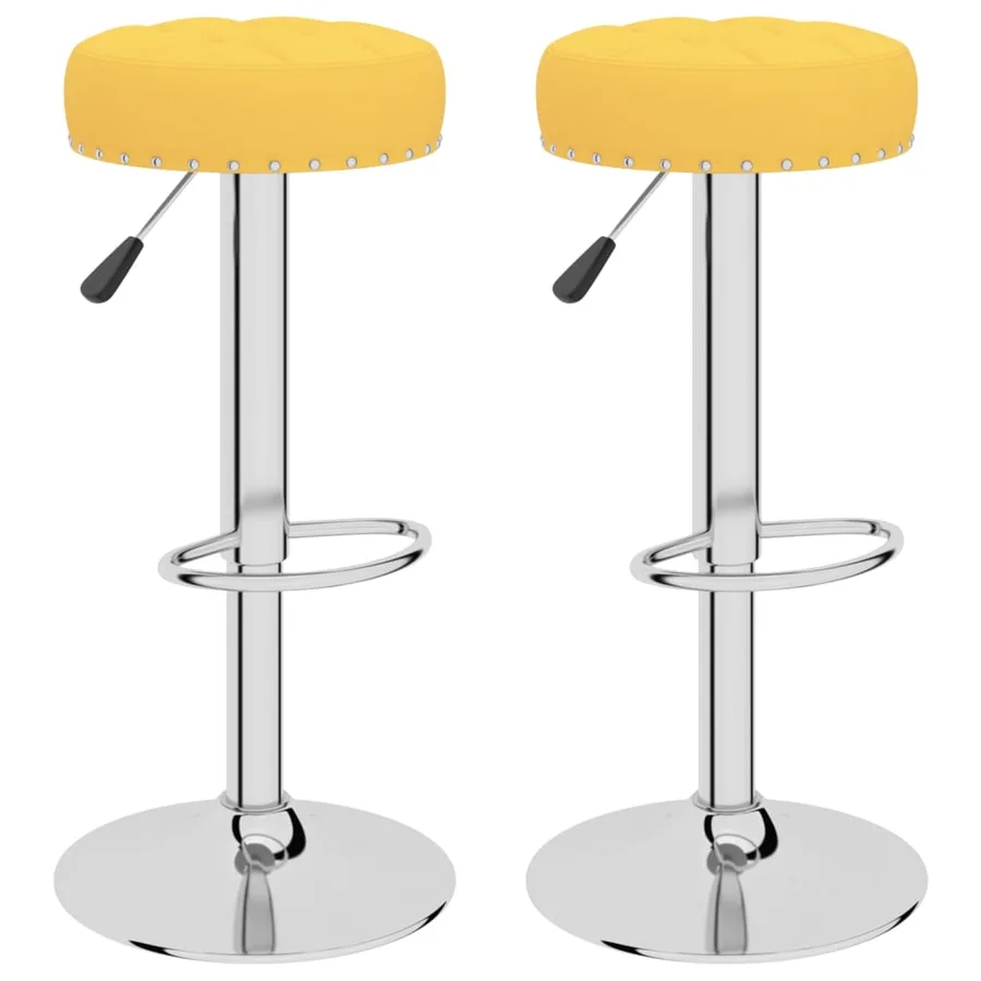 Tabourets de bar lot de 2 jaune moutarde tissu - 2