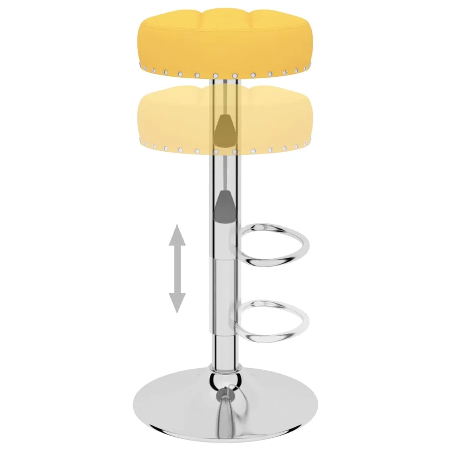 Tabourets de bar lot de 2 jaune moutarde tissu - 6