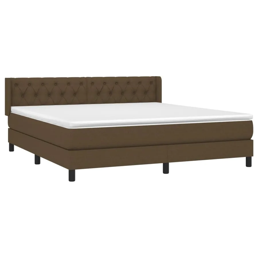 Sommier à lattes de lit avec matelas Marron foncé 160x200 cm - 3