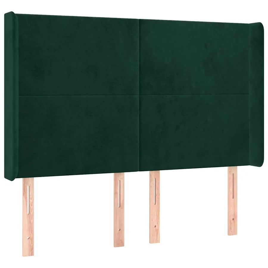 Sommier à lattes de lit matelas et LED Vert foncé 140x190 cm - 7