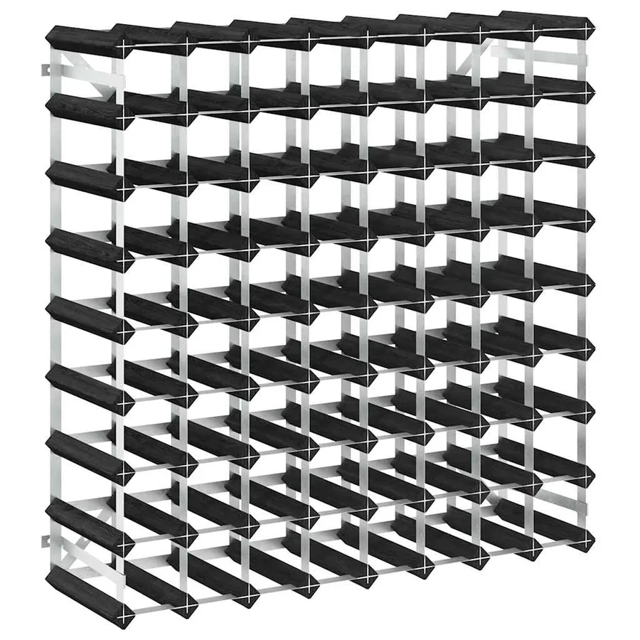 Casier à bouteilles pour 72 bouteilles Noir Bois de pin solide - 2