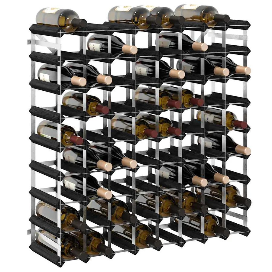 Casier à bouteilles pour 72 bouteilles Noir Bois de pin solide - 4