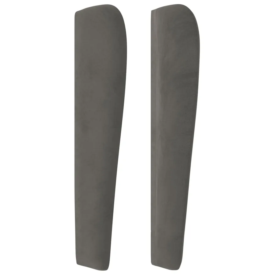 Tête de lit avec oreilles Noir 163x23x118/128 cm Velours - 4