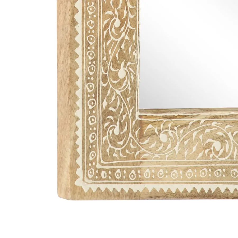 Miroir peint à la main 40x55 cm Bois de manguier solide - 5