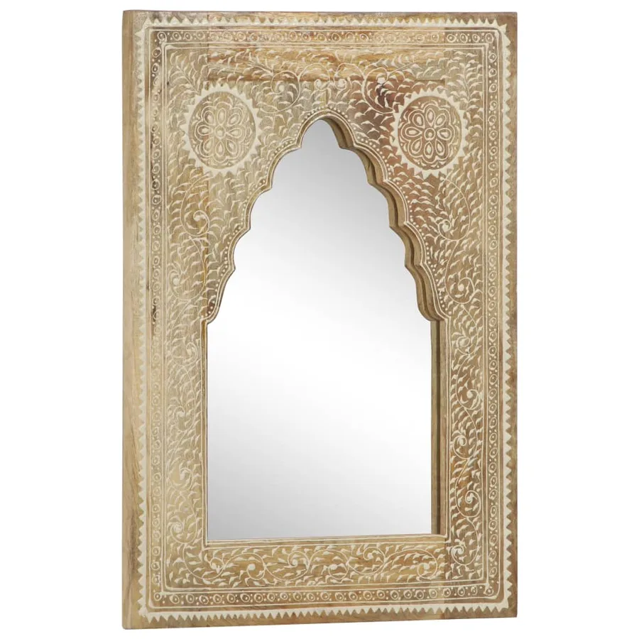 Miroir peint à la main 40x55 cm Bois de manguier solide - 7