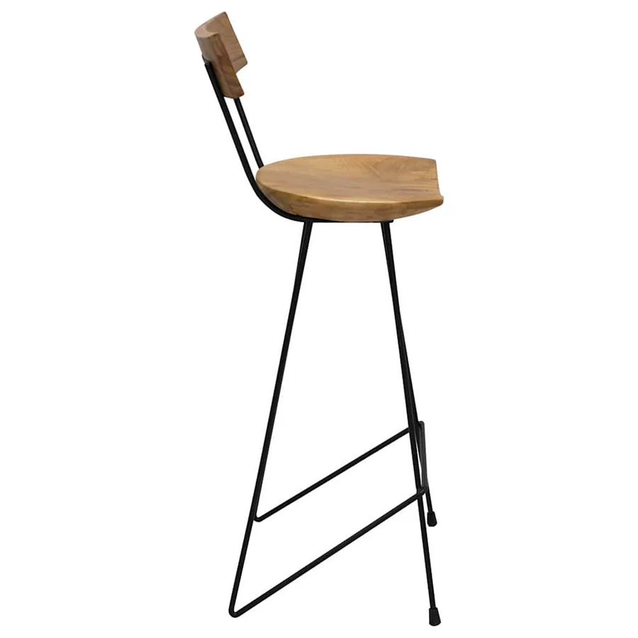 Tabourets de bar lot de 2 bois de teck massif - 5