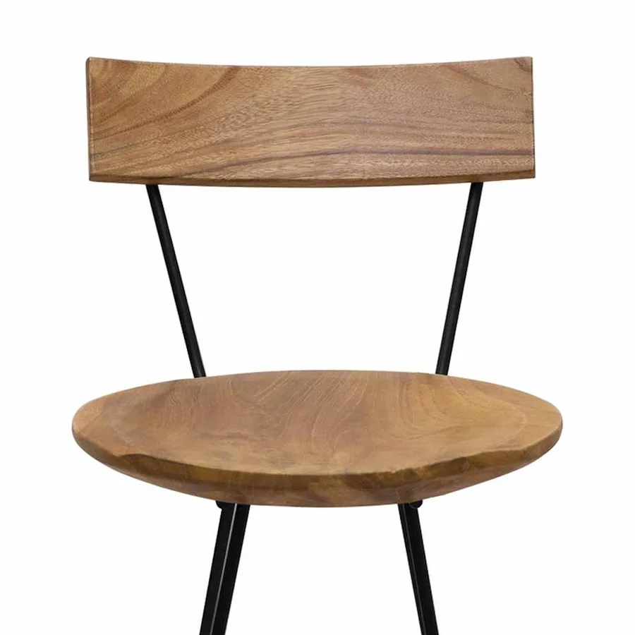 Tabourets de bar lot de 2 bois de teck massif - 7