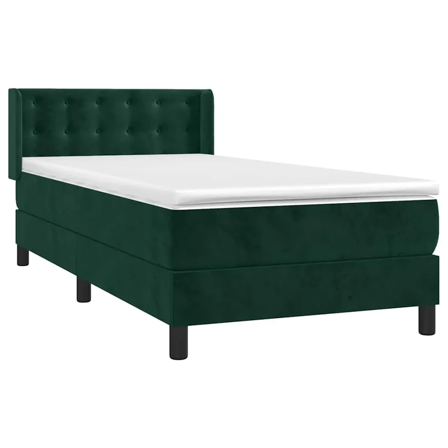 Sommier à lattes de lit et matelas Vert foncé 80x200 cm Velours - 3