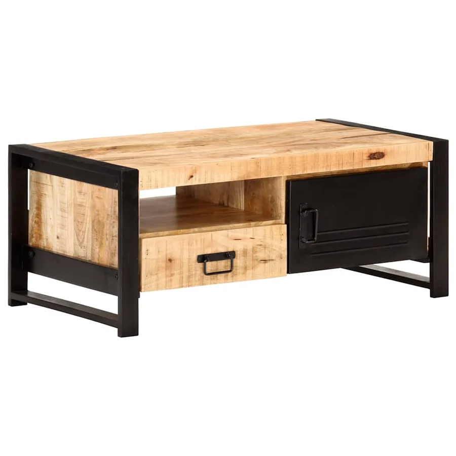 Table basse 100x50x40 cm Bois de manguier brut - 10