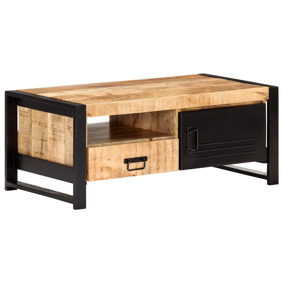 Table basse 100x50x40 cm Bois de manguier brut - 11