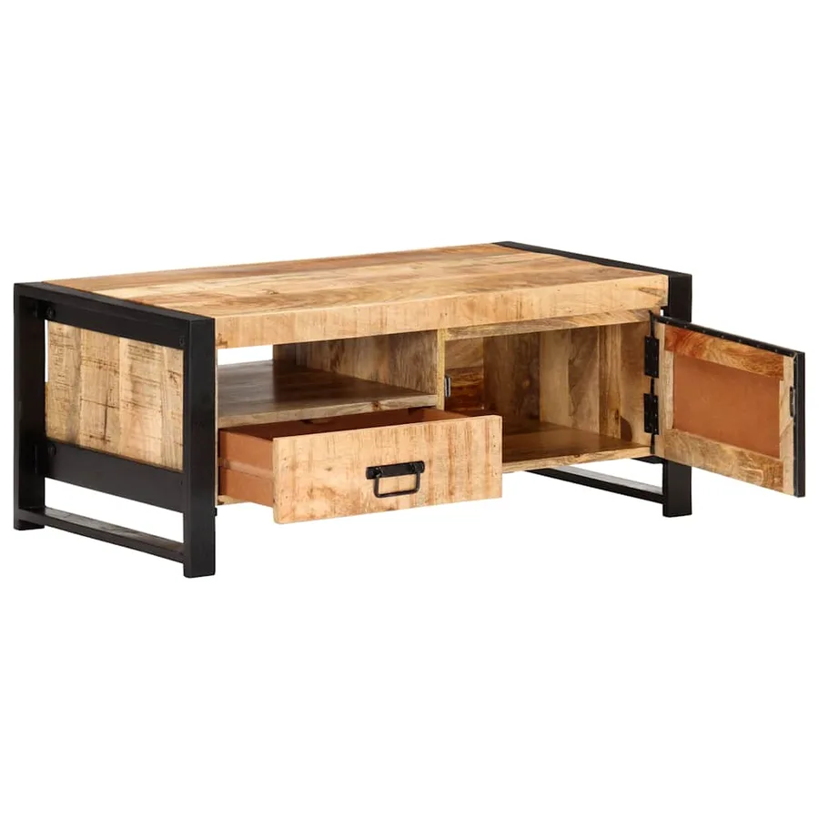 Table basse 100x50x40 cm Bois de manguier brut - 2
