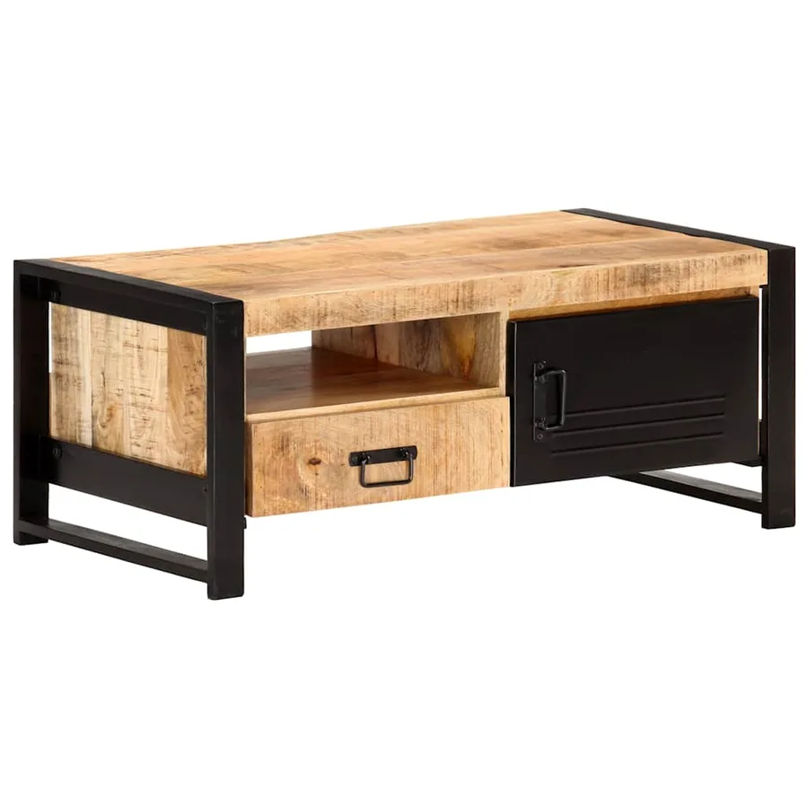 Table basse 100x50x40 cm Bois de manguier brut - 9