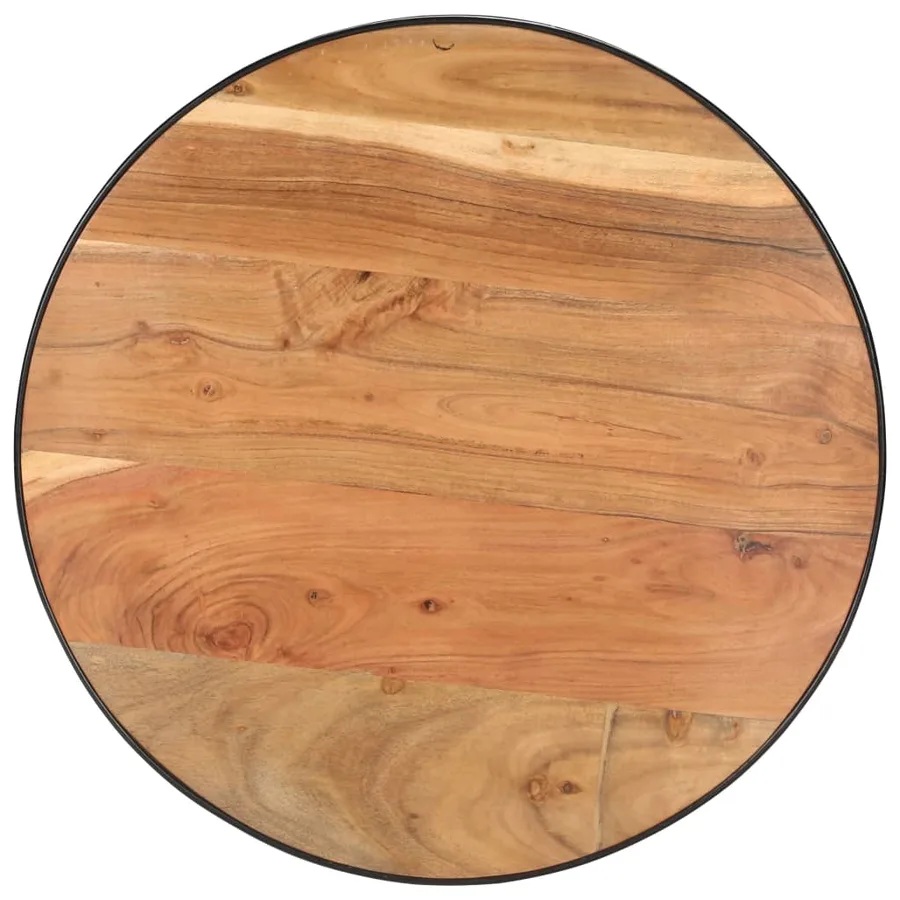 Table basse Noir 68x68x36 cm Bois d'acacia massif - 3