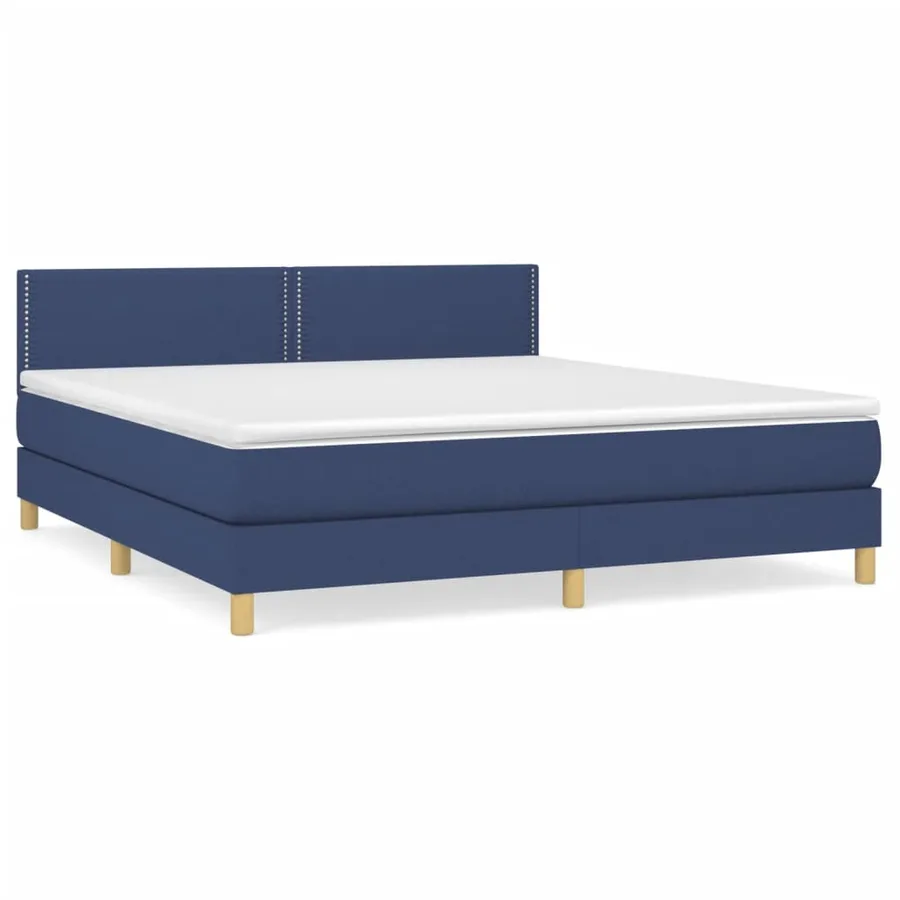 Sommier à lattes de lit avec matelas Bleu 180x200 cm Tissu - 2