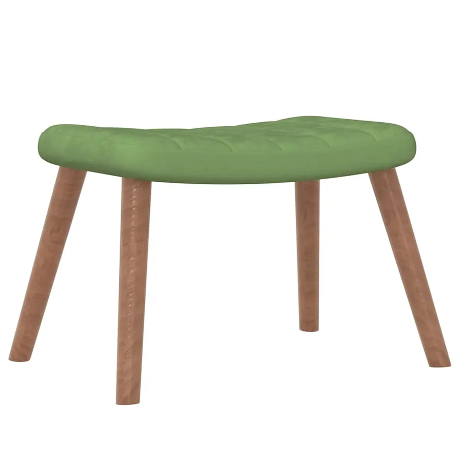 Chaise de relaxation avec repose-pied Vert clair Velours - 6