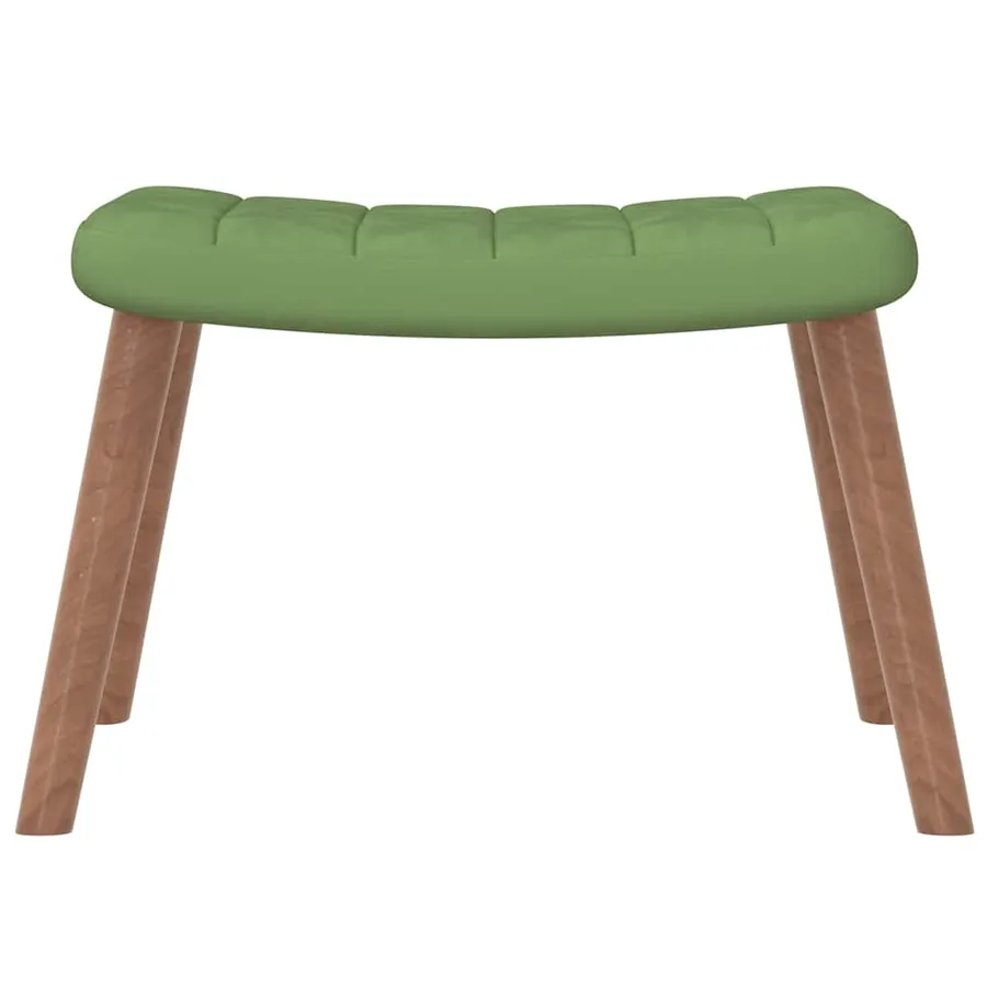 Chaise de relaxation avec repose-pied Vert clair Velours - 7