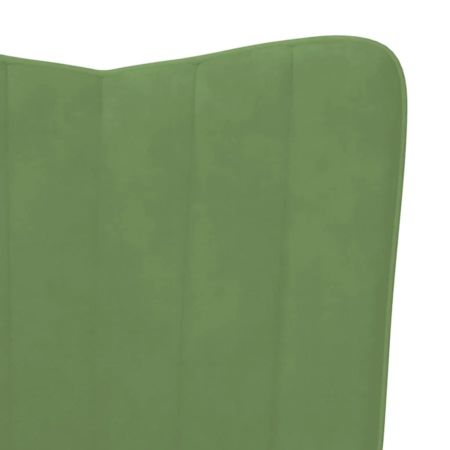 Chaise de relaxation avec repose-pied Vert clair Velours - 8