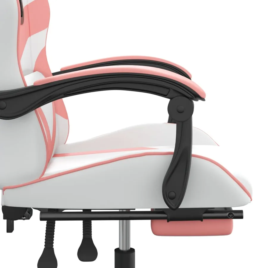 Chaise de jeu avec repose-pied Blanc et rose Similicuir - 10