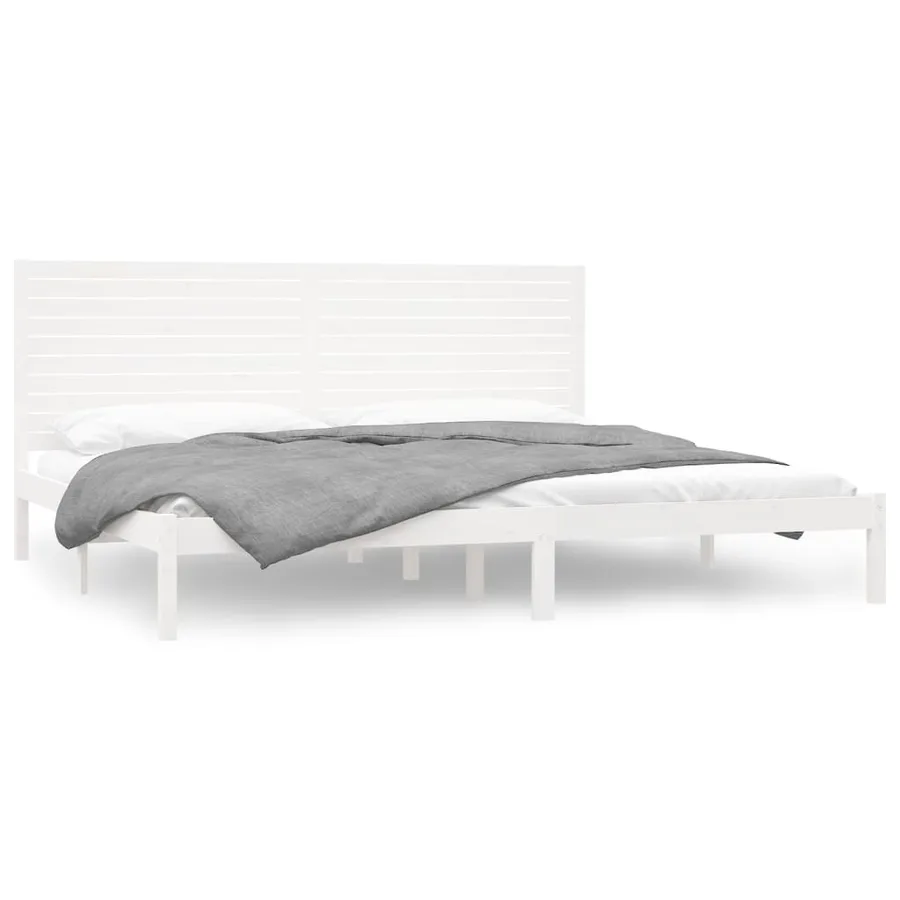 Cadre de lit sans matelas blanc 180x200 cm bois massif - 2