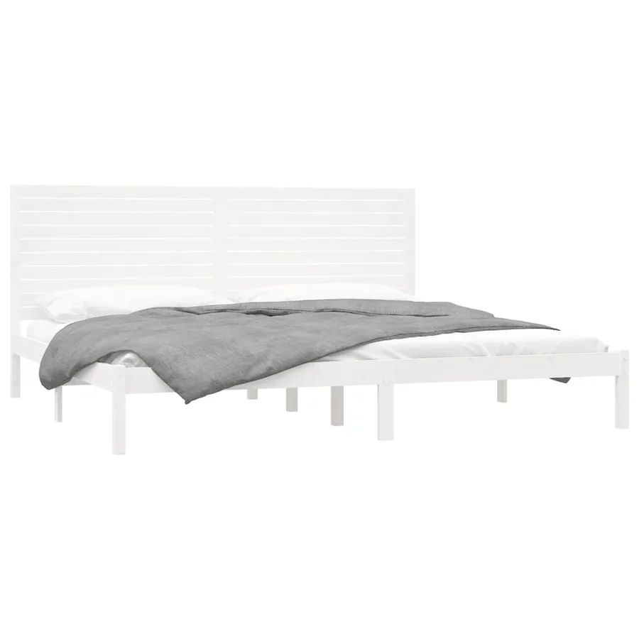 Cadre de lit sans matelas blanc 180x200 cm bois massif - 3