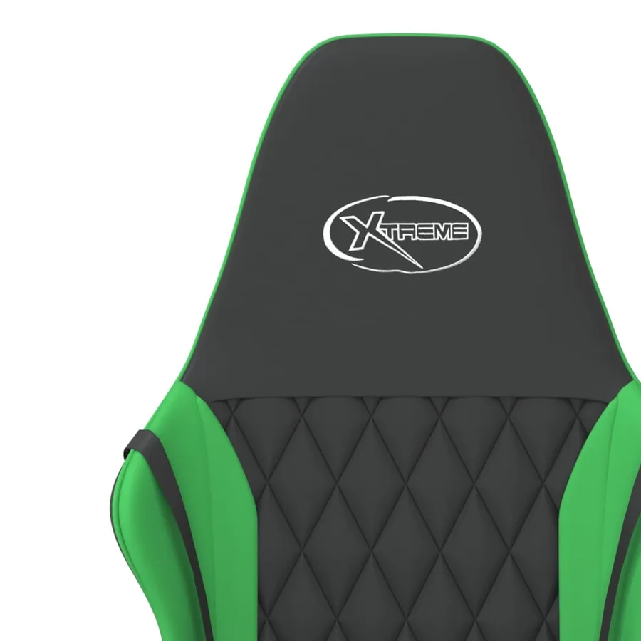Chaise de jeu de massage Noir et vert Similicuir - 10