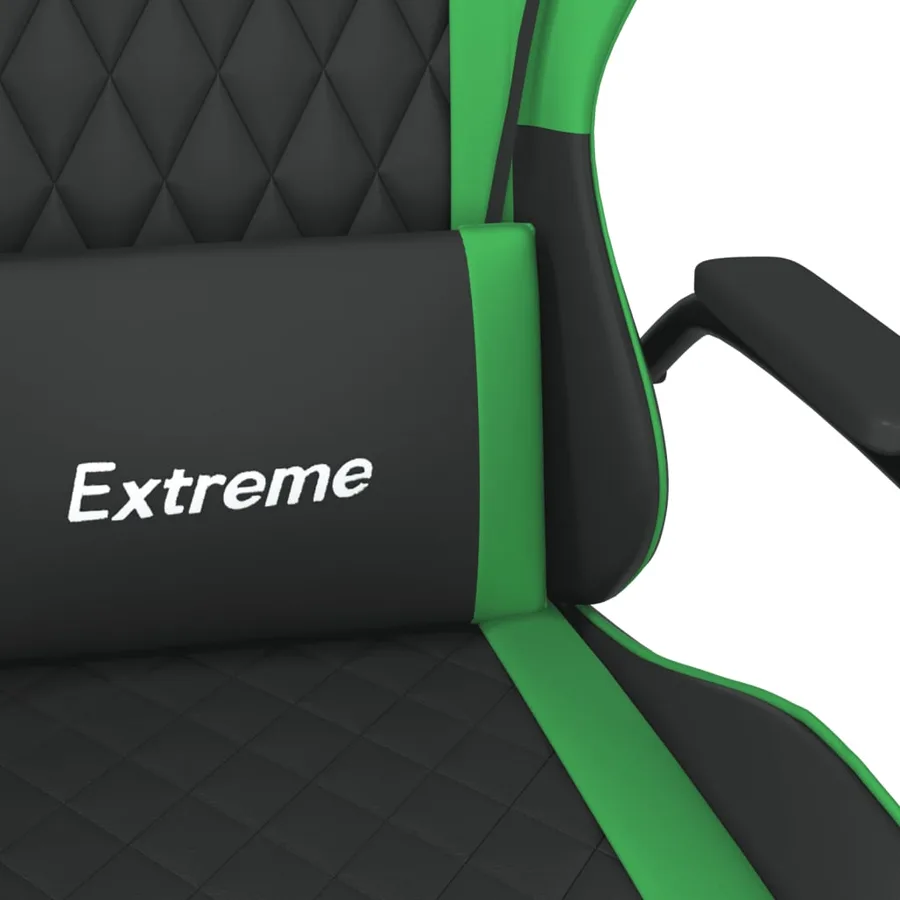 Chaise de jeu de massage Noir et vert Similicuir - 11