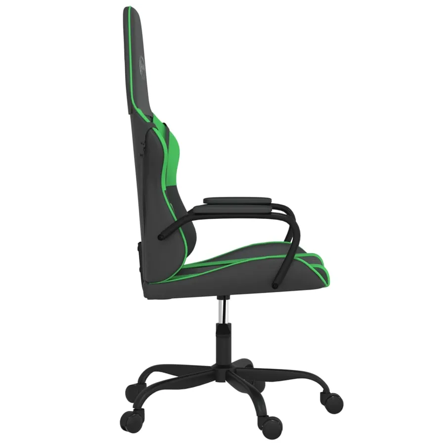 Chaise de jeu de massage Noir et vert Similicuir - 4