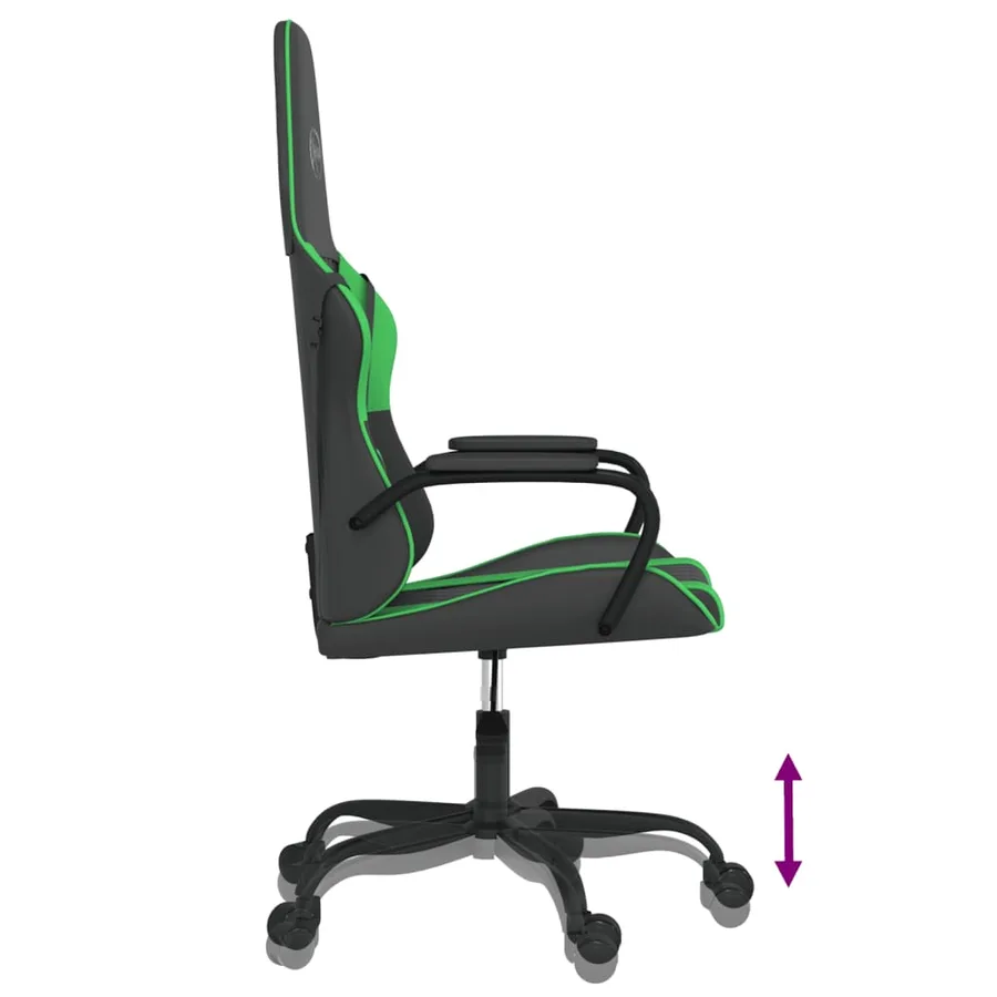 Chaise de jeu de massage Noir et vert Similicuir - 6