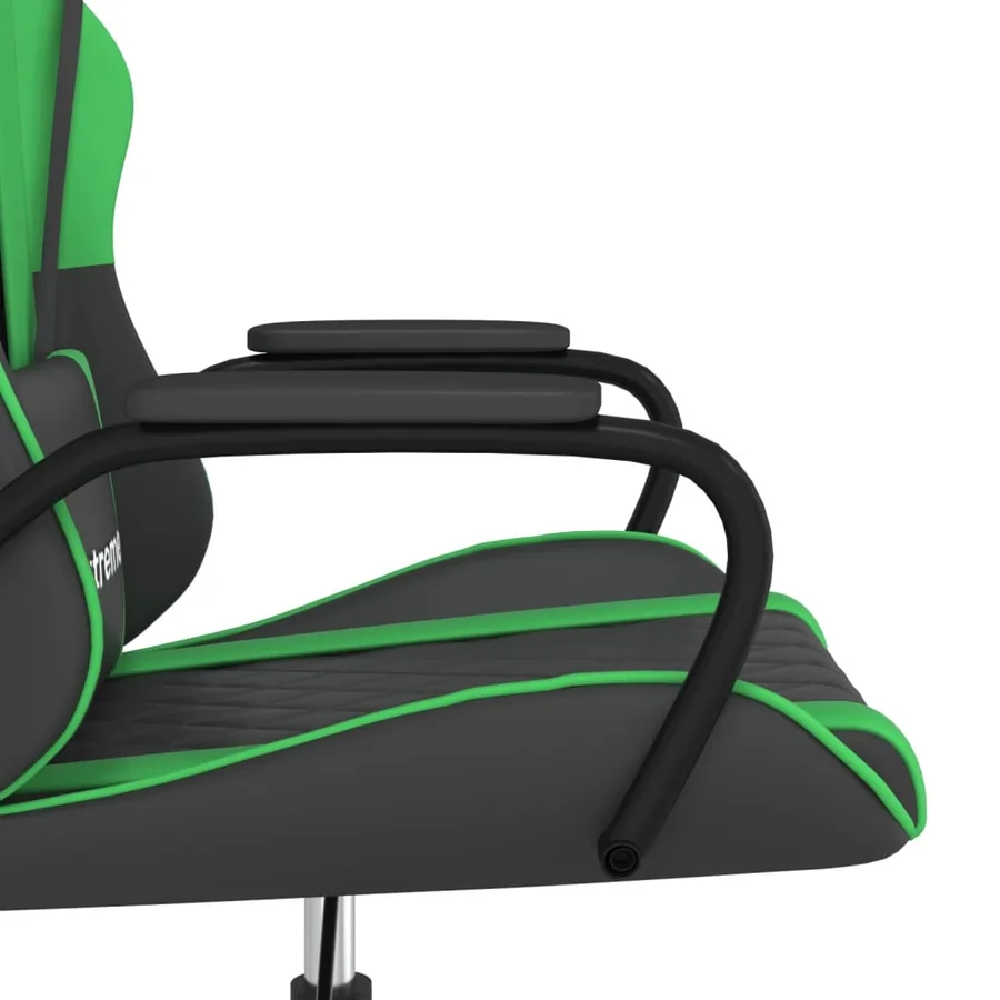 Chaise de jeu de massage Noir et vert Similicuir - 8