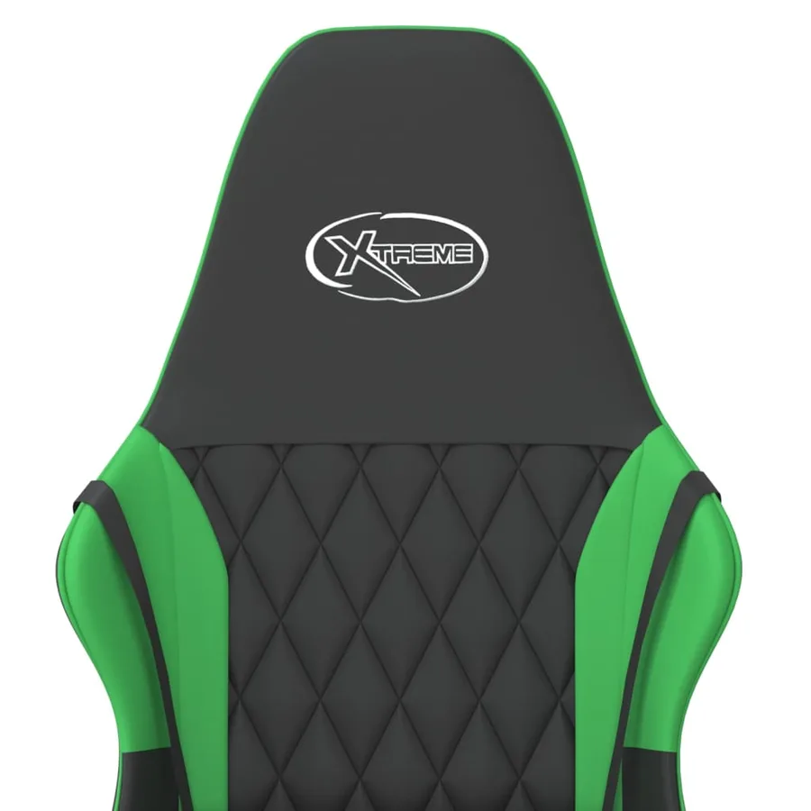 Chaise de jeu de massage Noir et vert Similicuir - 9