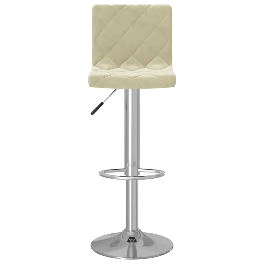 Tabourets de bar lot de 2 crème velours - 4