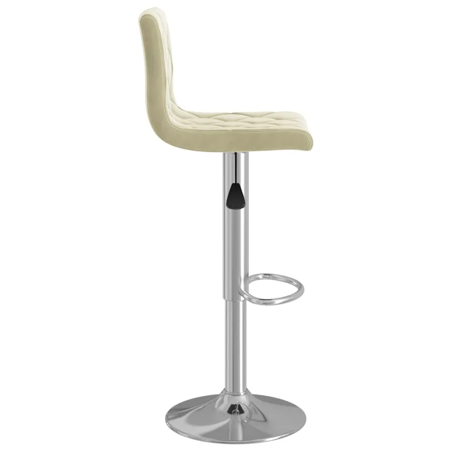Tabourets de bar lot de 2 crème velours - 5