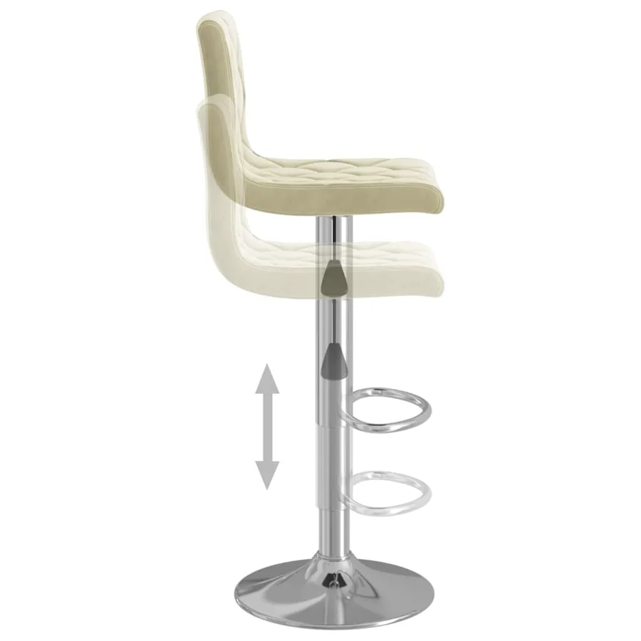 Tabourets de bar lot de 2 crème velours - 7