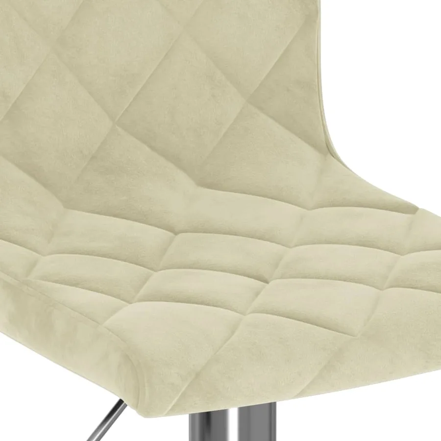 Tabourets de bar lot de 2 crème velours - 8