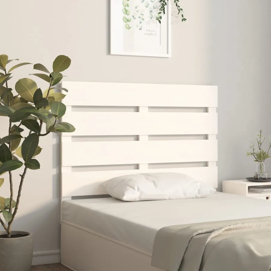 Tête de lit Blanc 90x3x80 cm Bois massif de pin - 3
