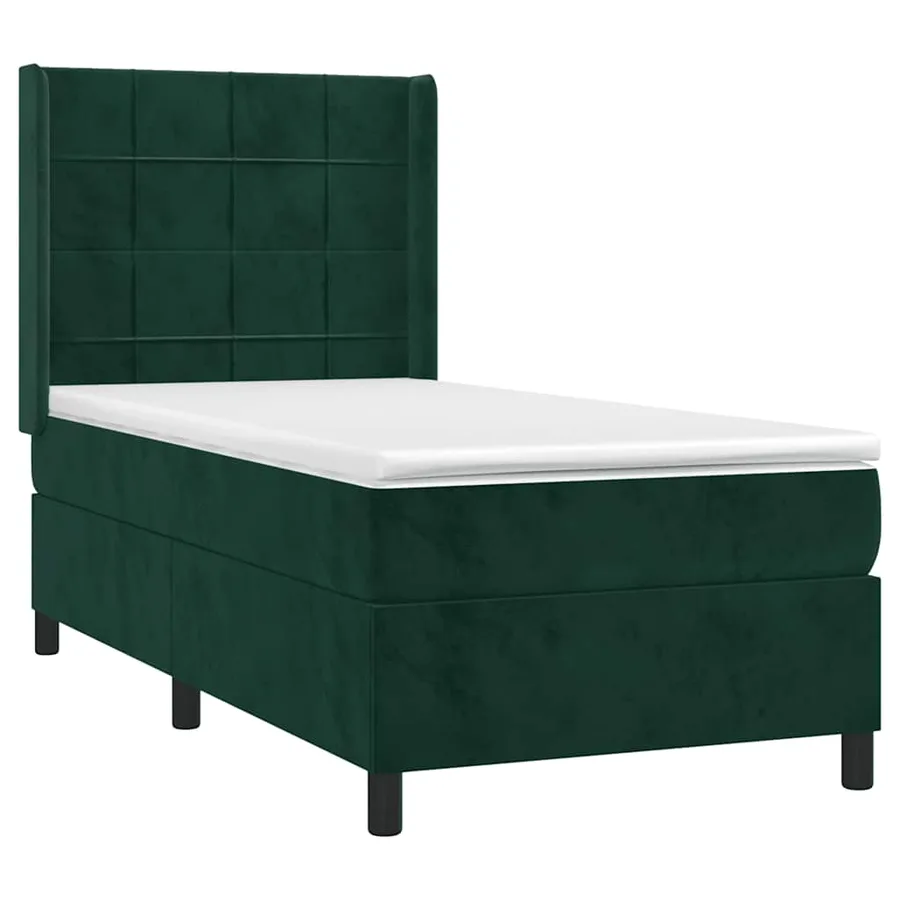 Sommier à lattes de lit avec matelas Vert foncé 100x200 cm - 3